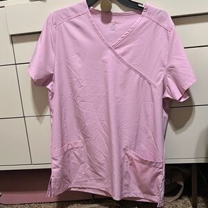 Pink V-Neck Scrub Top